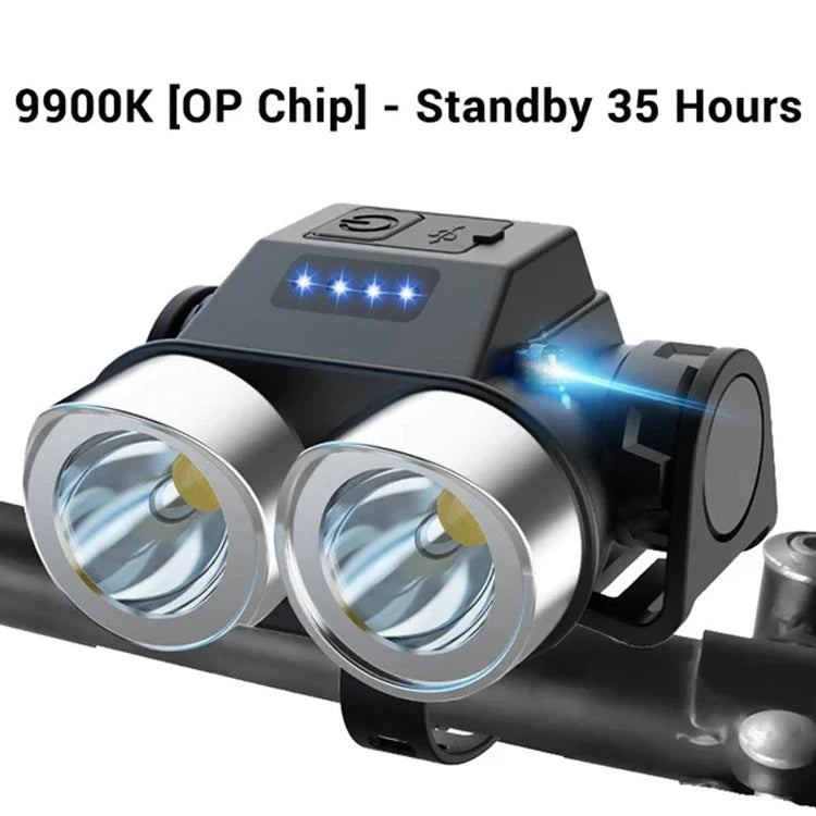 Outdoor Portable Dual Head Super Bright LED Bicycle Headlight
