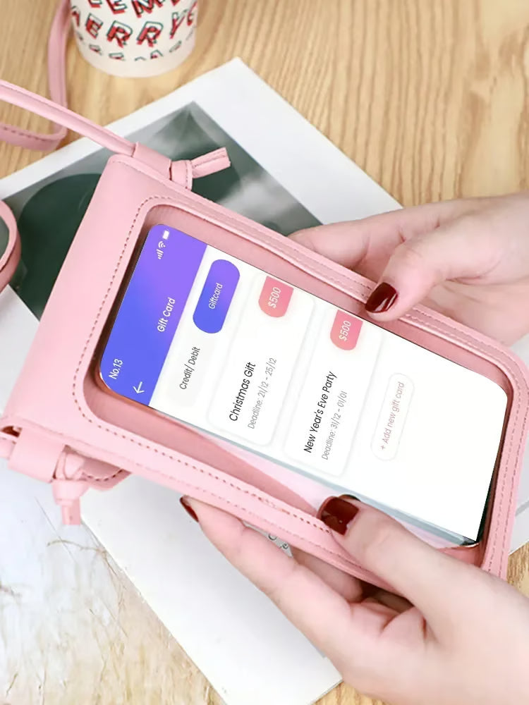 Fashion Women Bags PU Leather Touch Screen Cell Phone Wallets
