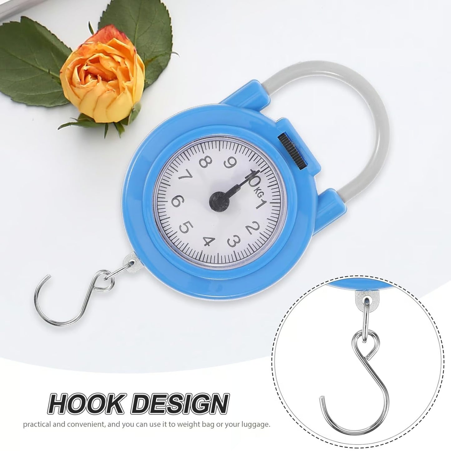 10KG Digital Spring Scale Handle Fishing Scale Portable Travel Luggage Weighing Scale with Hook Outdoor Fishing Tools