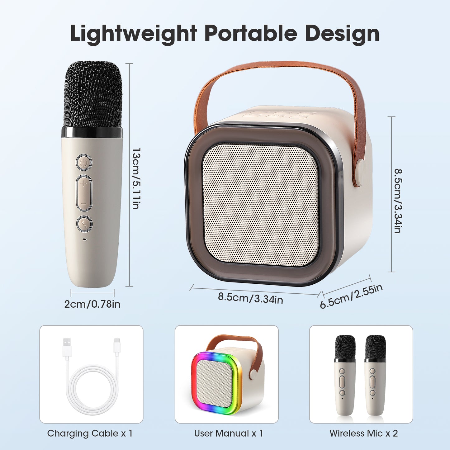 🎵Mini Karaoke Machine for Kids with Wireless Microphones