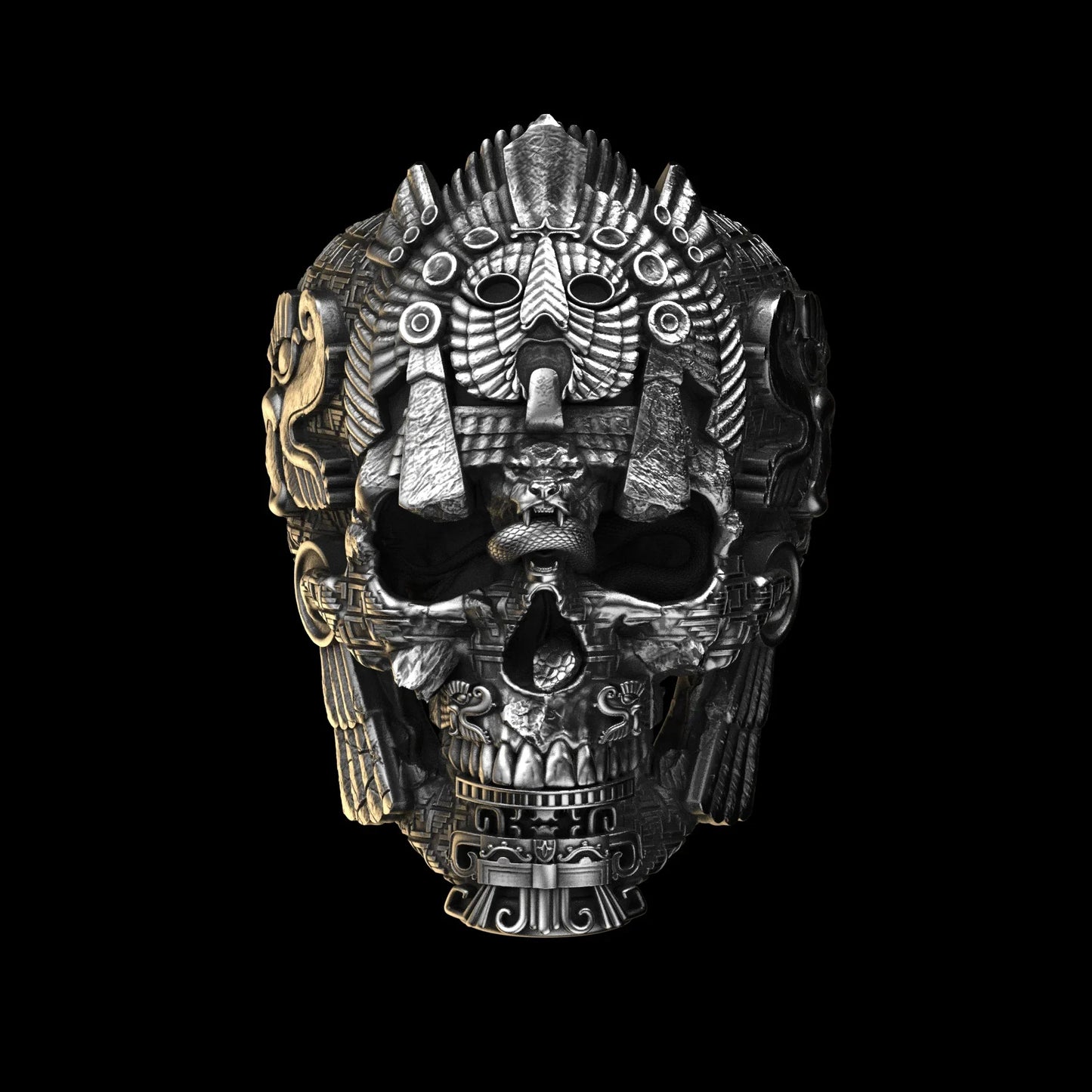 Copper Black Skull Ring