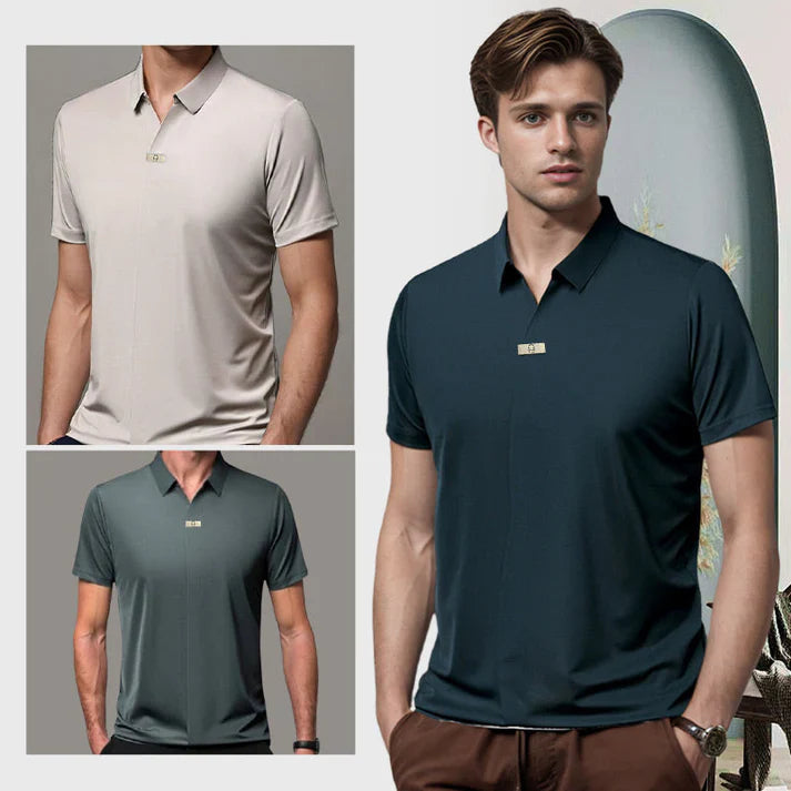 🎁Hot Sale 55% OFF⏳Men’s Casual Lapel Breathable Wrinkle-free T-shirt