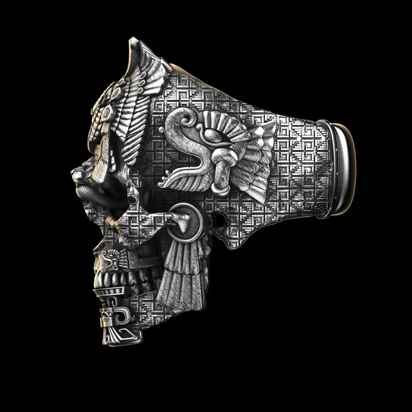 Copper Black Skull Ring