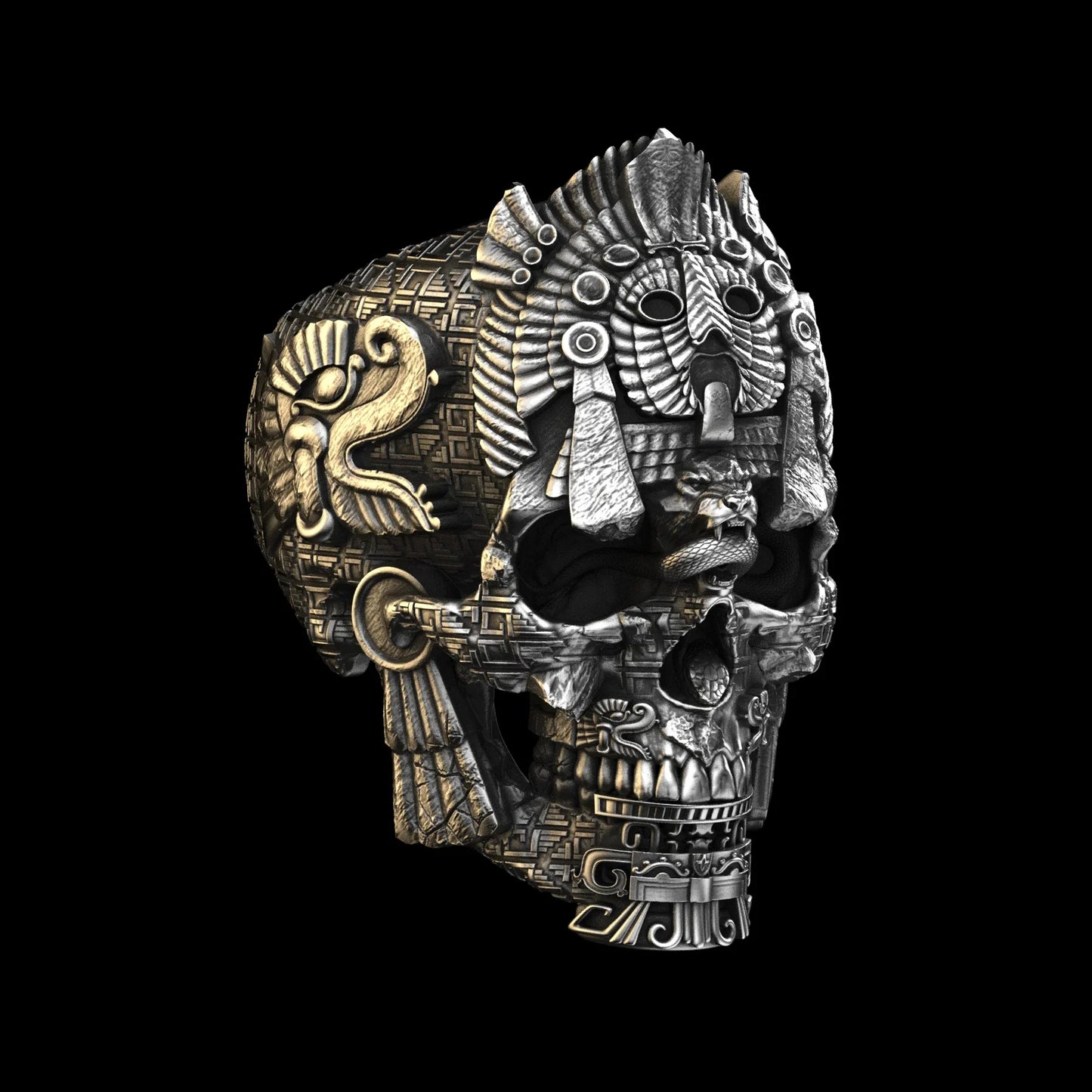 Copper Black Skull Ring
