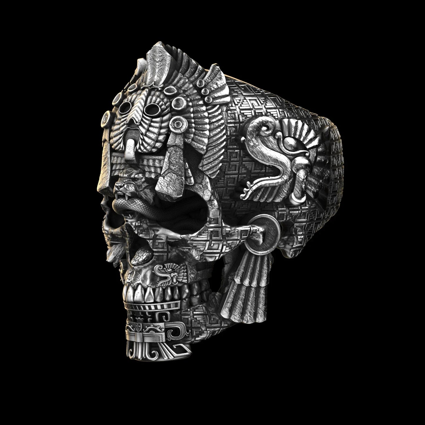 Copper Black Skull Ring