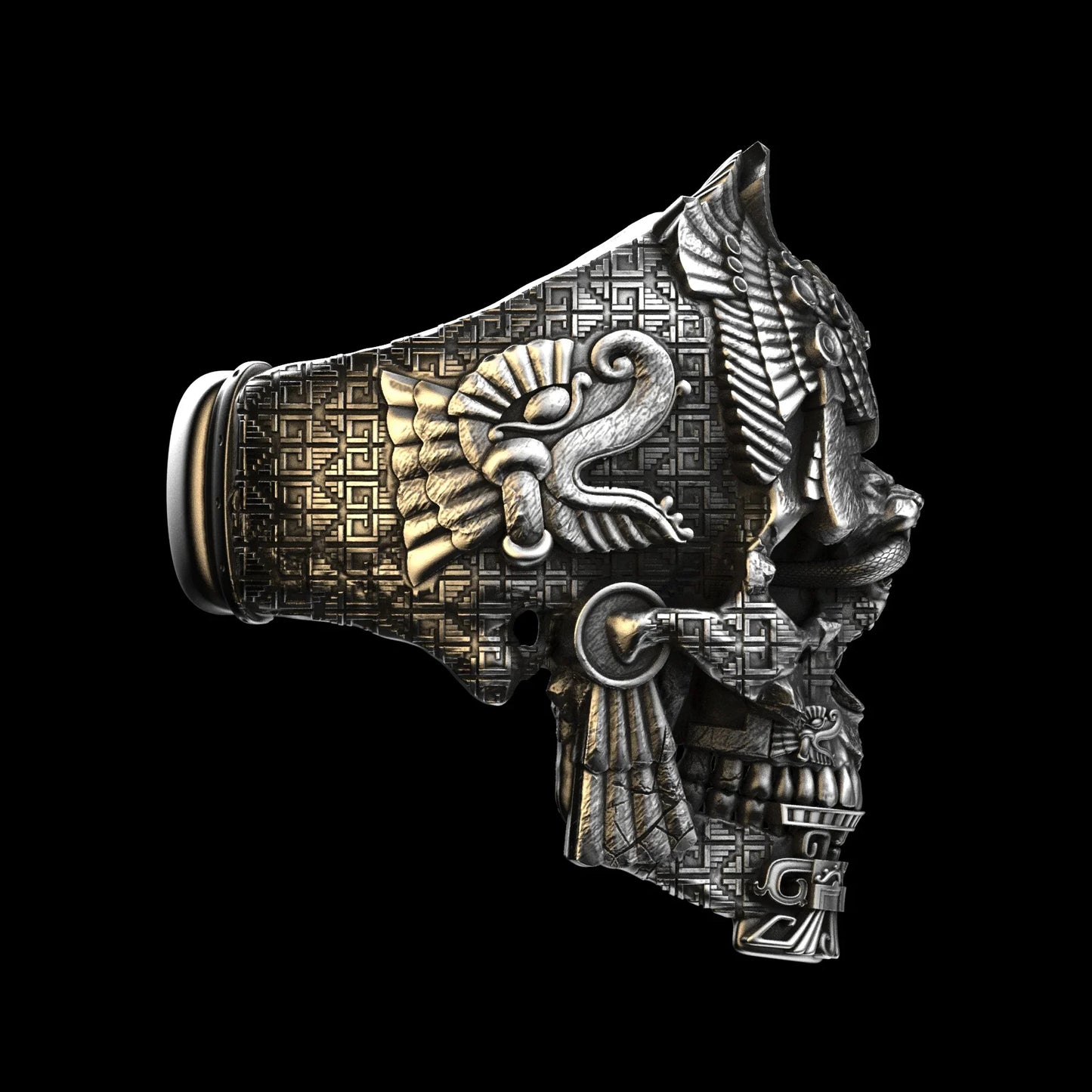 Copper Black Skull Ring