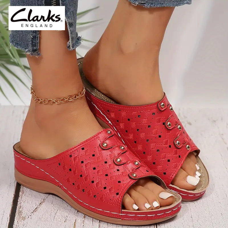 🔥Bestseller - Last Day Sale 40% off🔥【Clanks】Women's Fashion Wedge Sandals - Women's Arch Support Sandals