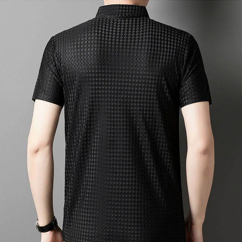 👕Men’s Textured Short-Sleeve Shirt🌬️ Comfortable and Breathable, Stylish Texture, Perfect for Business and Casual Wear!