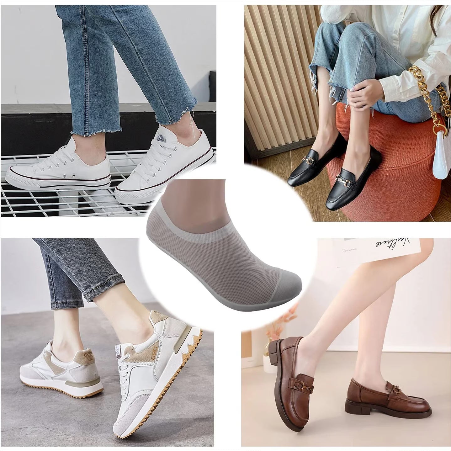 🔥Ultra Thin Liner Socks Non Slip ComBed Cotton No Show Socks