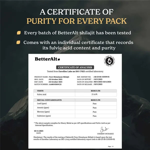 Himalayan Shilajit Resin | with Lab Test Report | 75 Servings, 85+ Trace Minerals, 75%+ Fulvic Acid