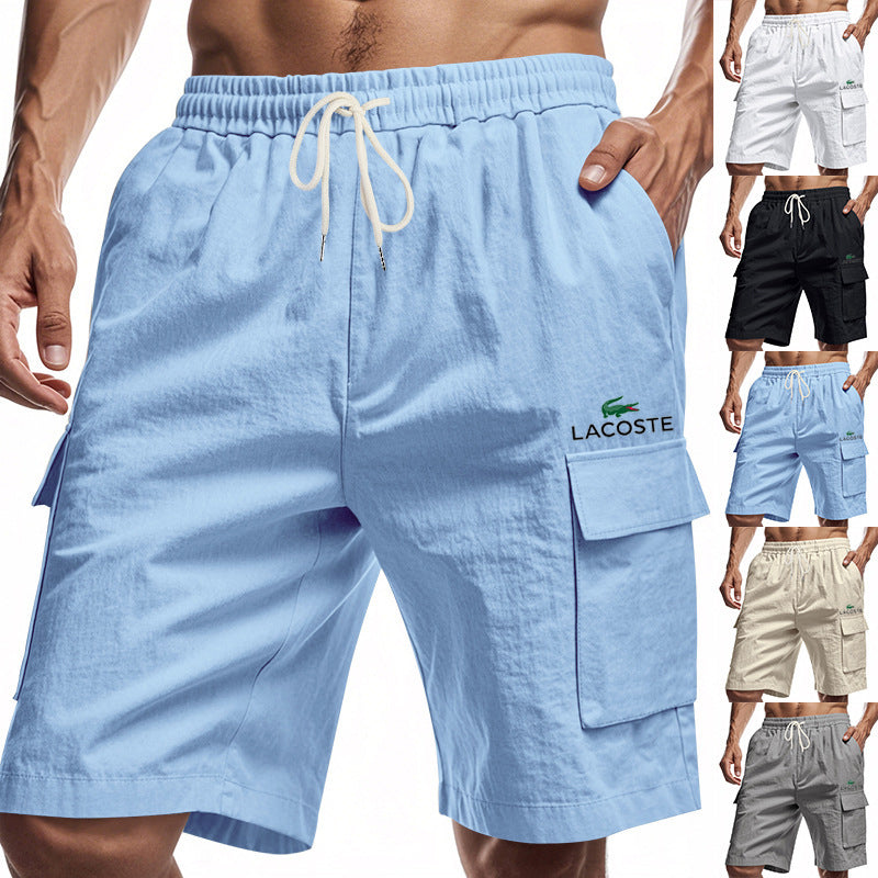 【LACOSTE】2025 New Men's Cotton and Linen Work Shorts