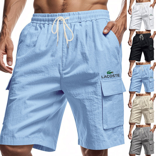 【LACOSTE】2025 New Men's Cotton and Linen Work Shorts