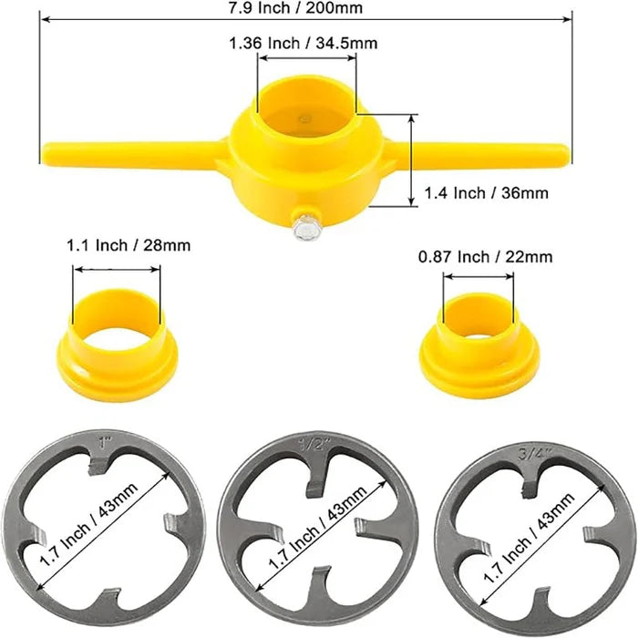 6-Piece Set Of Water Pipe Die Plastic Pipe Die Tap Wrench Set