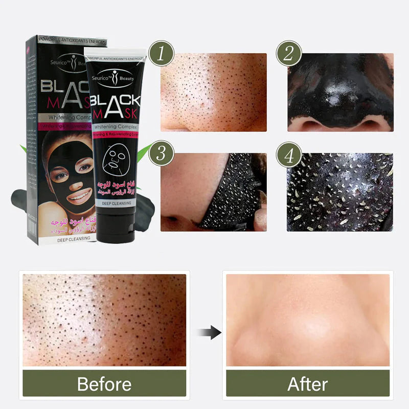 Seurico™ Bamboo Charcoal Deep Cleansing Blackhead Mask Purifying Peel-off Facial Cleanser for Blackheads.