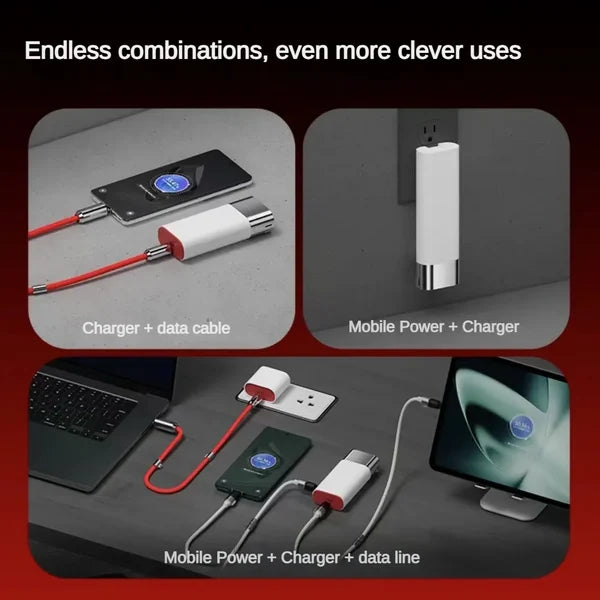 Mobile Power Bank with Built-in Cable Charger Data Line Plug Suitable