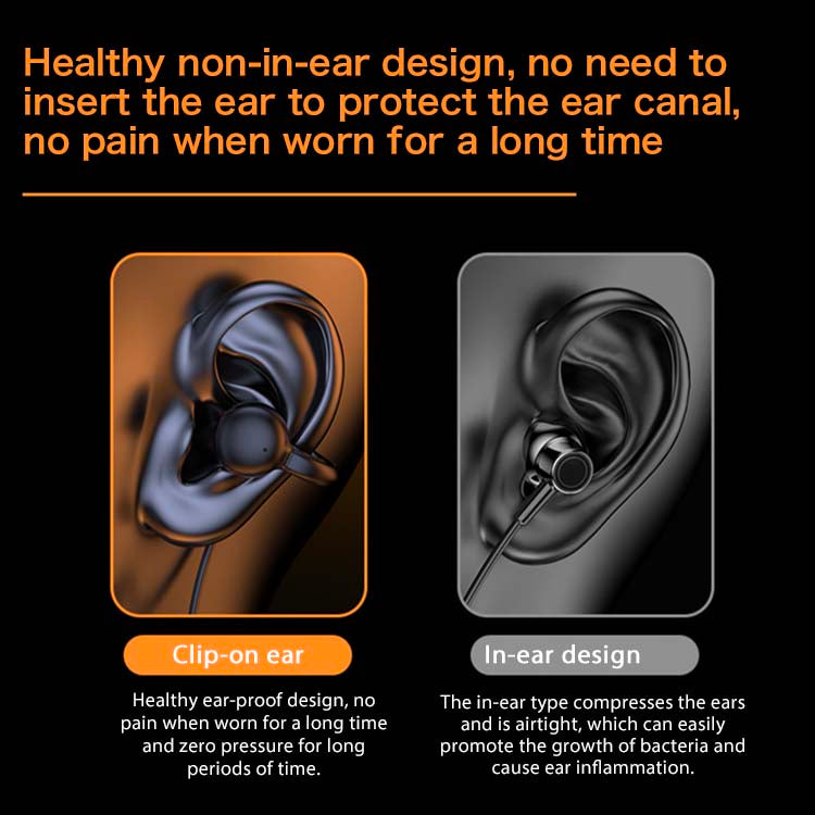 One year warranty-Ear clip type hanging neck bluetooth headset-hifi sound quality, built-in microphone for calls