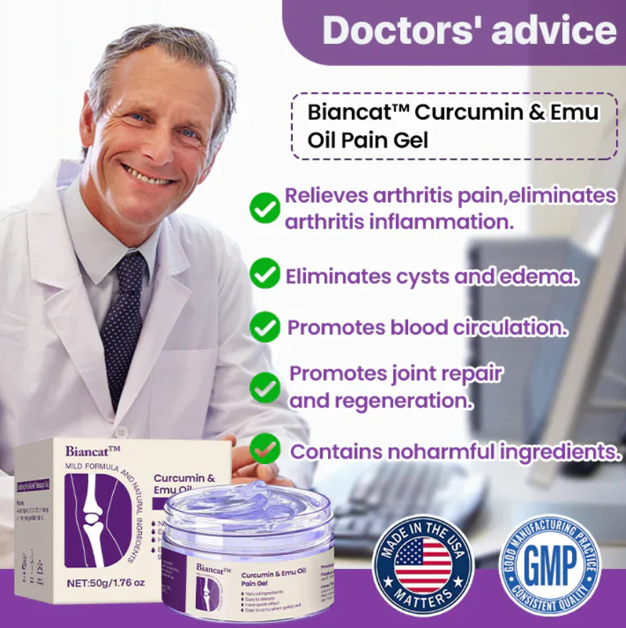 Biancat® Curcumin & Emu Oil Pain Gel – 🏥Backed by US Osteopathic Experts