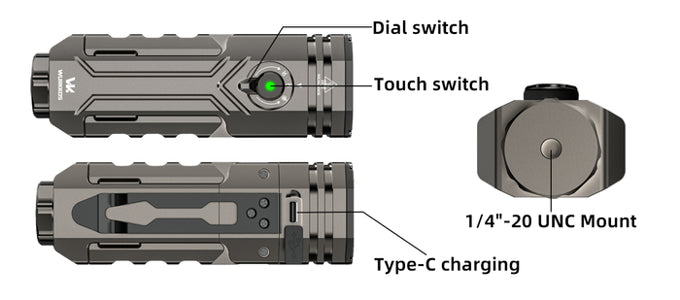 WURKKOS HD02: Magnetic Deformation Flashlight with 4 Beams