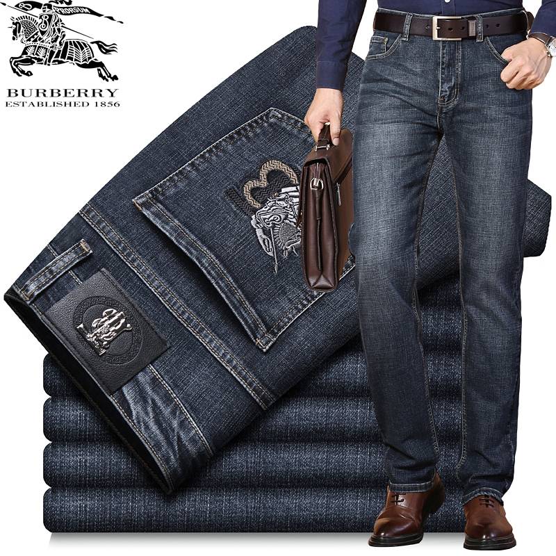 Burberry Burberry men's straight-leg jeans, high-end, versatile luxury
