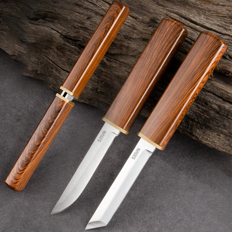 2 in 1 Double Knife Set with Wooden Handle