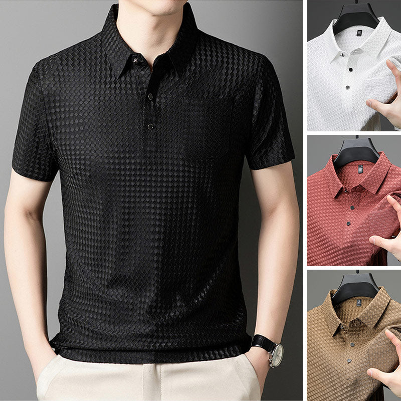👕Men’s Textured Short-Sleeve Shirt🌬️ Comfortable and Breathable, Stylish Texture, Perfect for Business and Casual Wear!