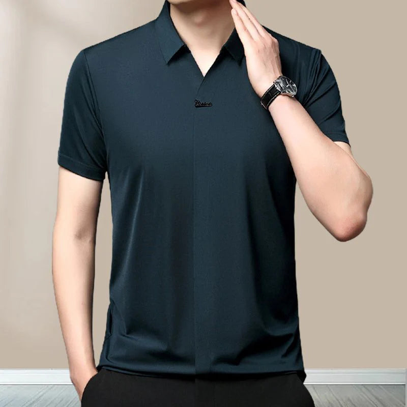 🎁Hot Sale 55% OFF⏳Men’s Casual Lapel Breathable Wrinkle-free T-shirt