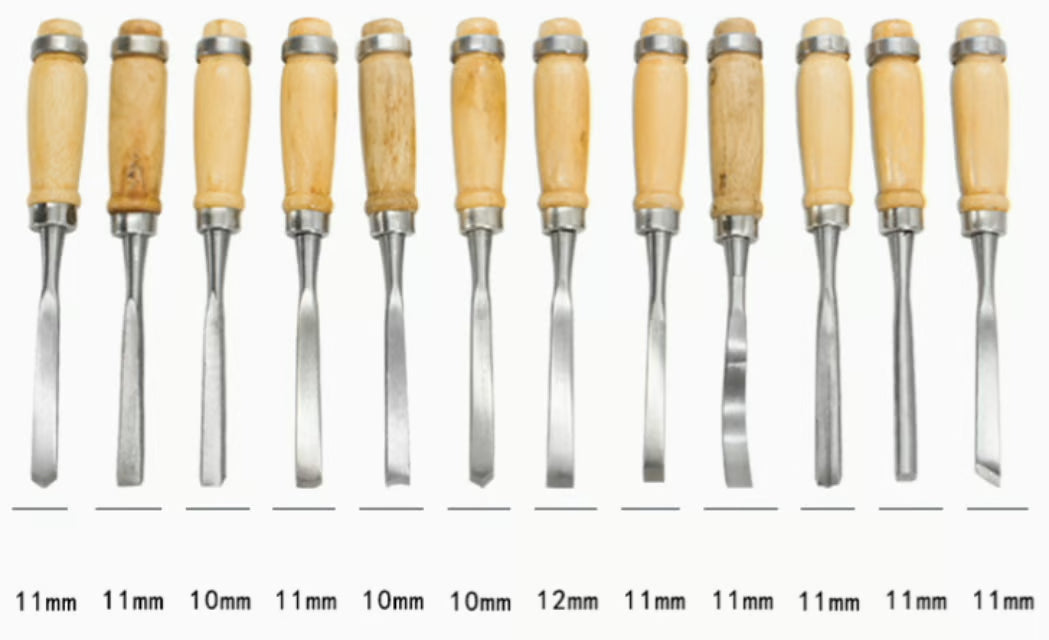 Woodworking carving knife carving chisel set（12 pcs）