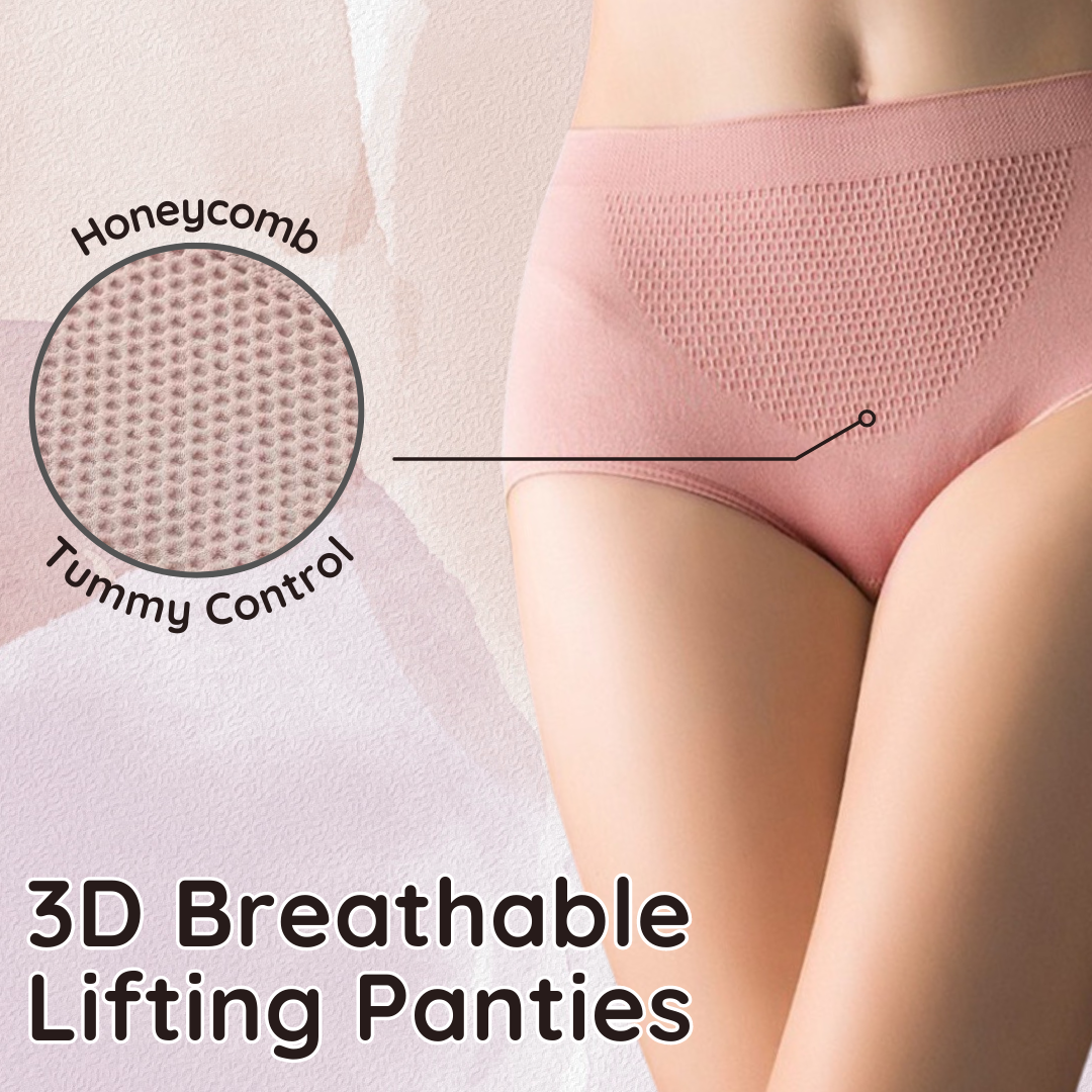 Honee™ 3D Hive Breathable Lifting Panties【Three-pack】【Suitable for people 50-120KG】