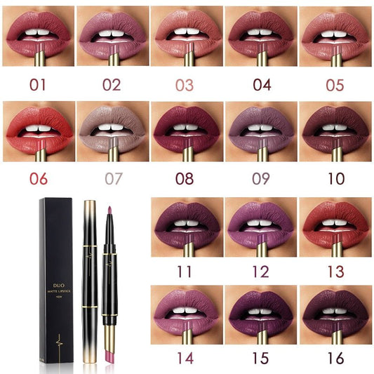 🎉 Free Shipping 🎉16 Color optional Long Lasting Lipstick + Lip Liner Combo-🔥🔥🔥HOT SALE-45%OFF