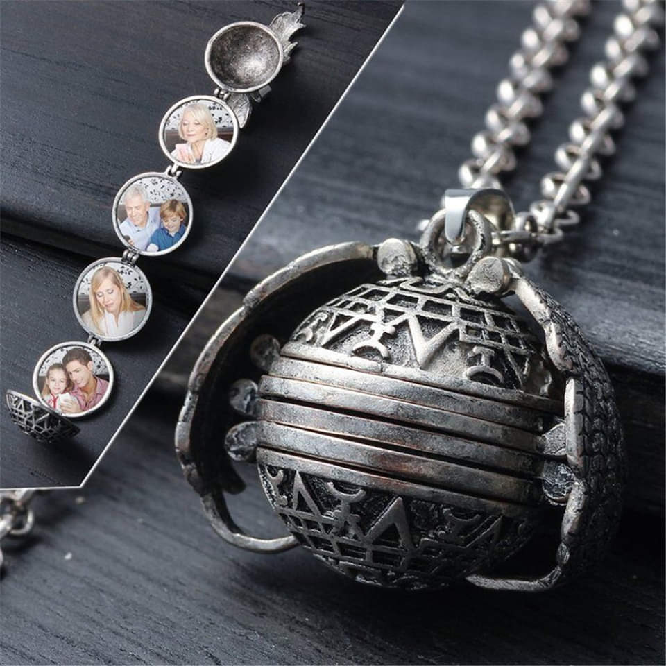 PHOTO LOCKET NECKLACE-Rose Gold【Free 16-color eyeshadow palette】