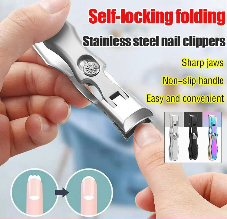 Self-locking Folding Stainless Steel Nail Clippers